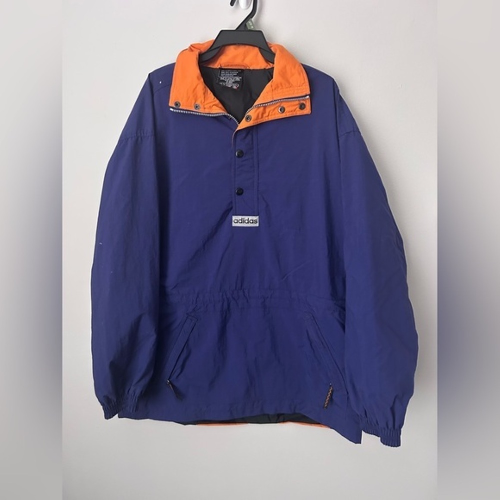 Vintage Adidas Blue and Orange‎ Pullover Jacket